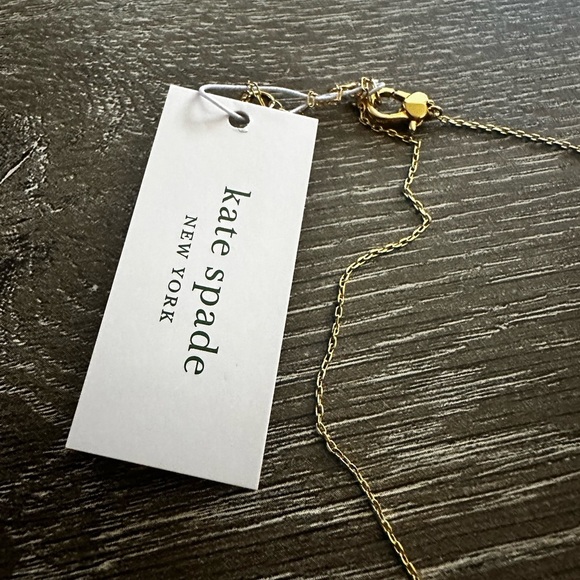 New Kate Spade Gold Tone Pave Key Pendant necklace Lock & Spade Chain WBRUH385 - Picture 3 of 5